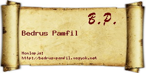 Bedrus Pamfil névjegykártya