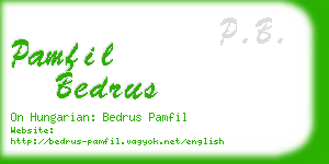 pamfil bedrus business card
